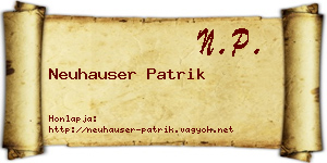 Neuhauser Patrik névjegykártya
